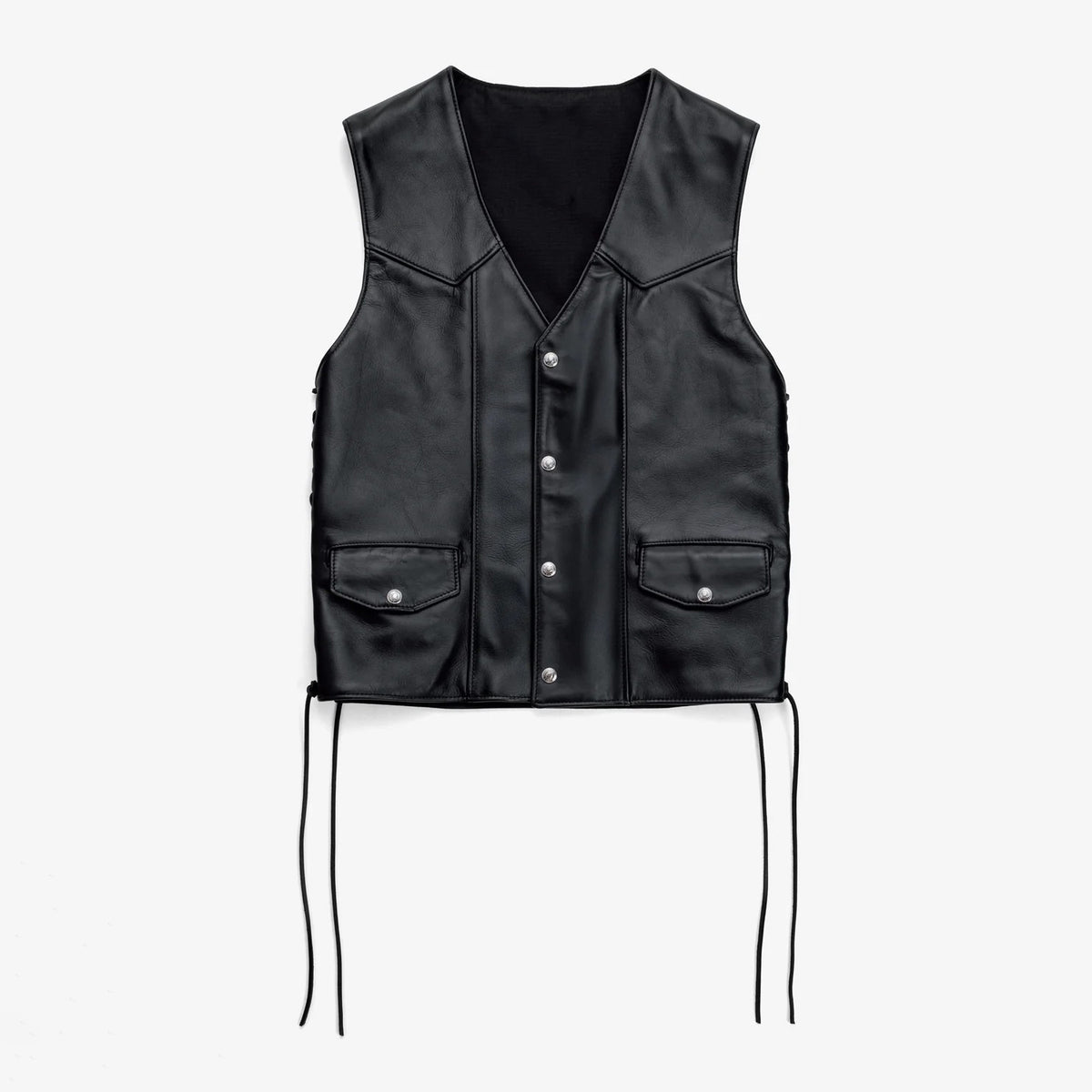 Men's Western Side-Lace Snap Leather Vest