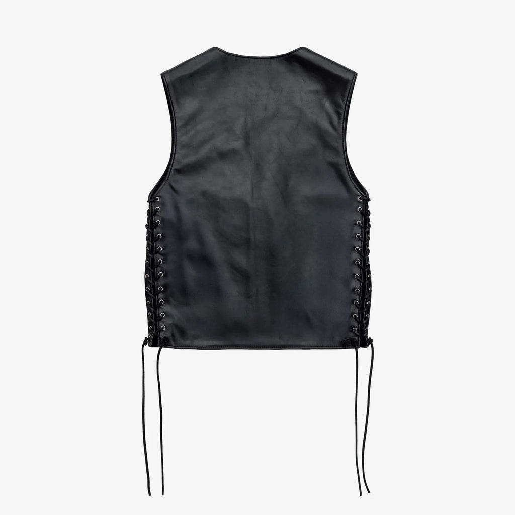 Men's Western Side-Lace Snap Leather Vest