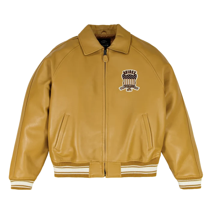 Men's Wheat Lambskin Leather Varsity Jacket | Timberland Co-Brand Edition