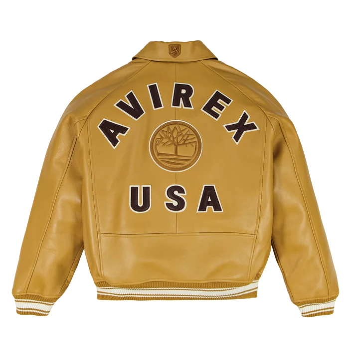 Men's Wheat Lambskin Leather Varsity Jacket | Timberland Co-Brand Edition
