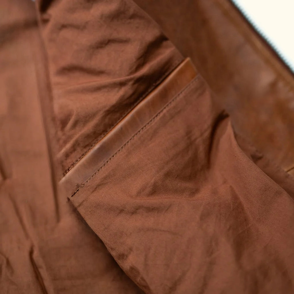 Men's Whiskey Brown Leather Shirt Collar Jacket