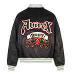 Men's White & Black Two-Tone Leather Goth Jacket | New York Lion Crest Edition