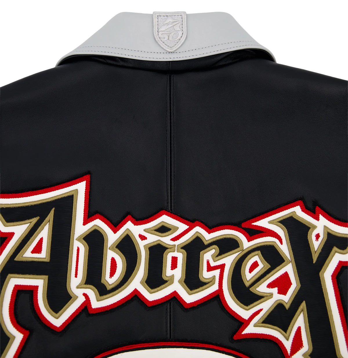 Men's White & Black Two-Tone Leather Goth Jacket | New York Lion Crest Edition