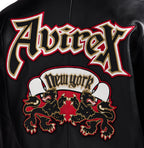 Men's White & Black Two-Tone Leather Goth Jacket | New York Lion Crest Edition