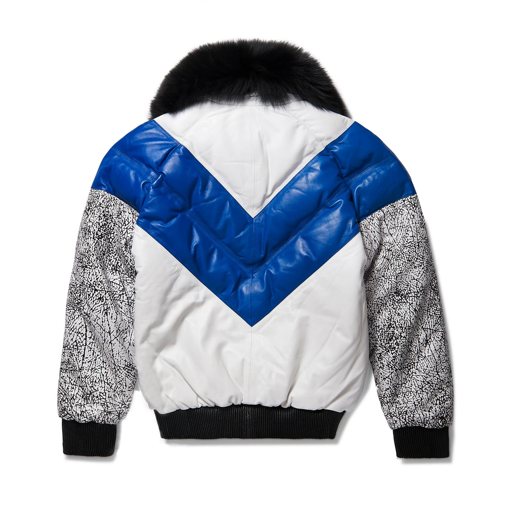 Men's Multi V-Bomber Real Leather Goose Country Jacket