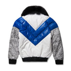 Men's Multi V-Bomber Real Leather Goose Country Jacket