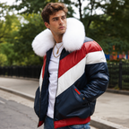 Men's Multi V-Bomber Genuine Leather Goose Country Jacket