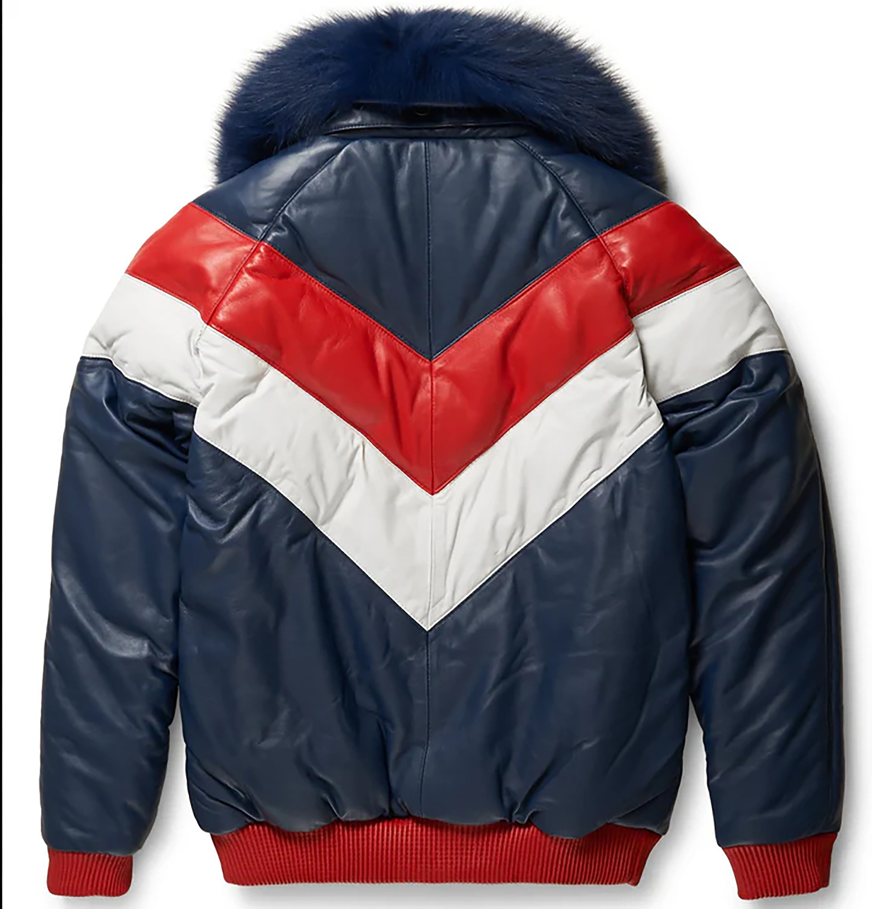 Men's Multi V-Bomber Genuine Leather Goose Country Jacket