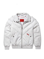 Men's White/White V-Bomber Genuine Leather Goose Country Jacket