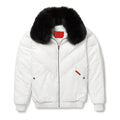 Men's White/Black V-Bomber Genuine Leather Goose Country Jacket