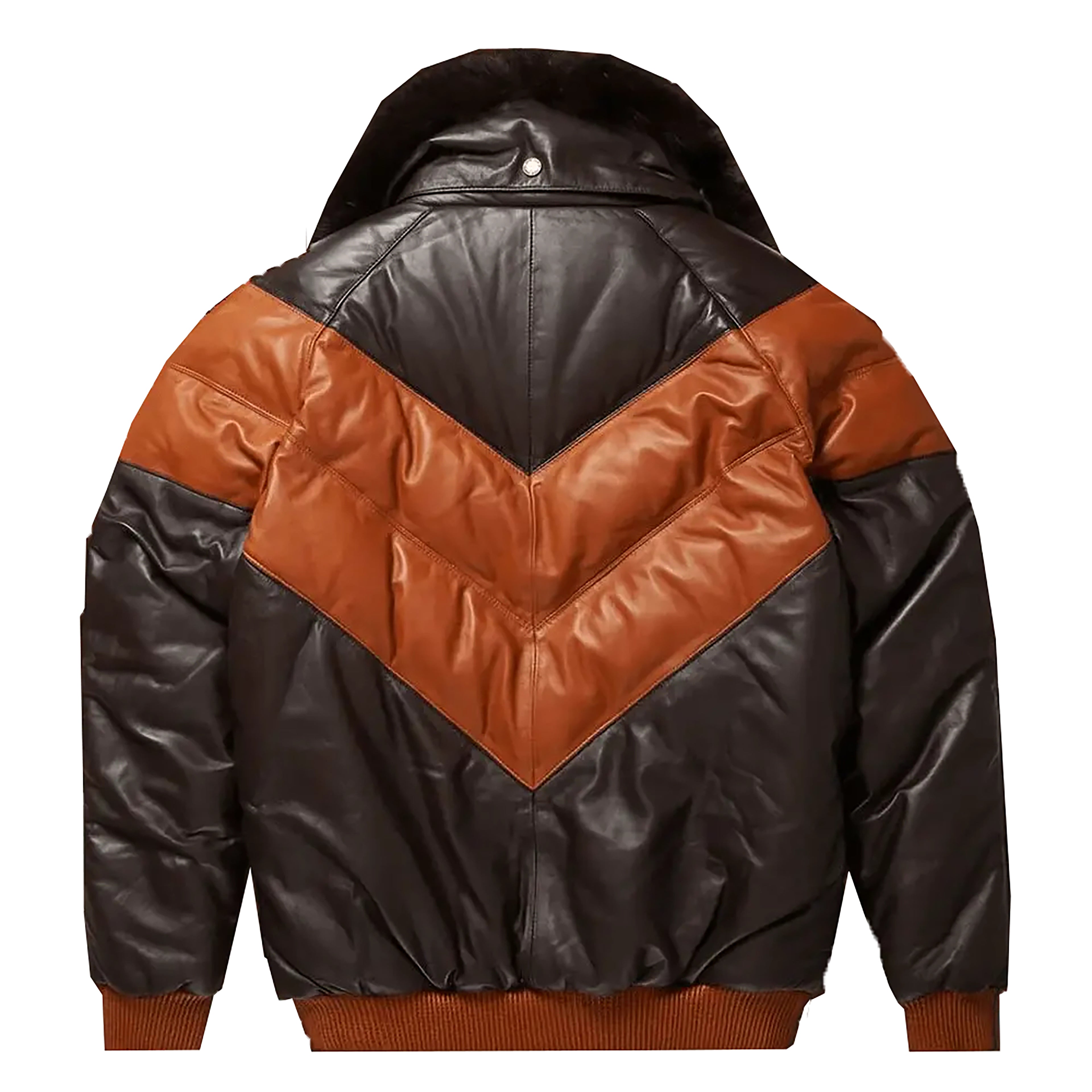 Men's Multi V-Bomber Goose Country Real Leather Jacket