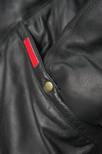 Men's Black V-Bomber Goose Country Real Leather Jacket