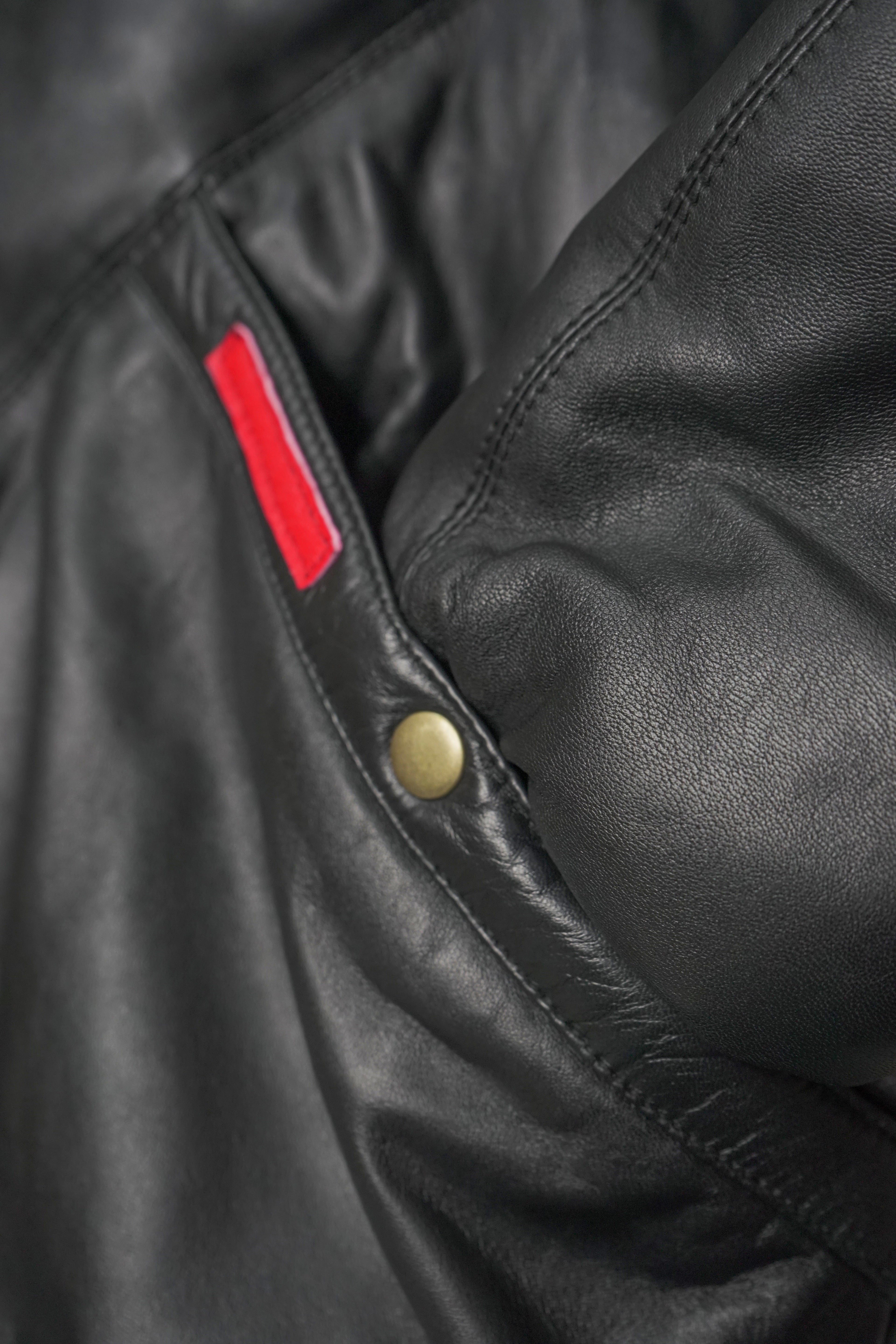 Men's Black V-Bomber Goose Country Real Leather Jacket