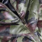 Men's Camo V-Bomber Real Leather Goose Country Jacket