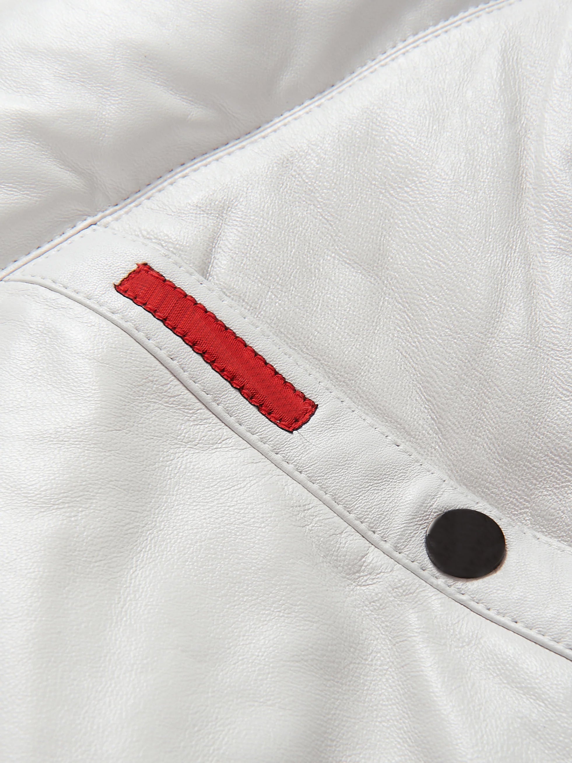 Men's White/White V-Bomber Genuine Leather Goose Country Jacket