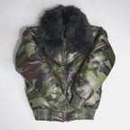 Men's Camo V-Bomber Real Leather Goose Country Jacket