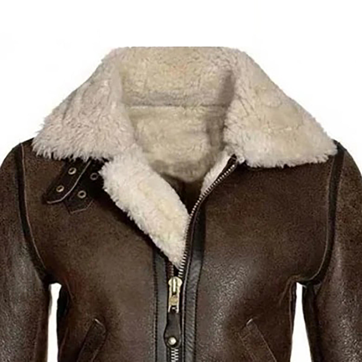 Women's Brown B3 Shearling Leather Jacket – Real Sheepskin Faux-Fur Lined