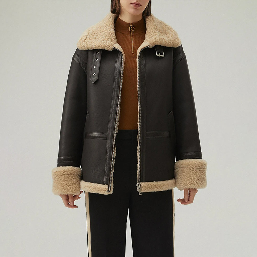 Women's B3 Shearling Aviator Jacket – Real Sheepskin Leather