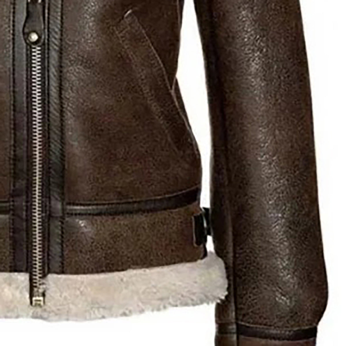 Women's Brown B3 Shearling Leather Jacket – Real Sheepskin Faux-Fur Lined