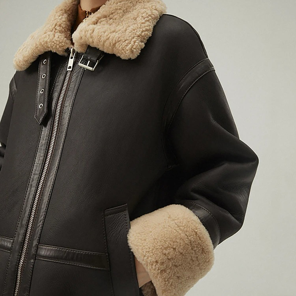 Women's B3 Shearling Aviator Jacket – Real Sheepskin Leather