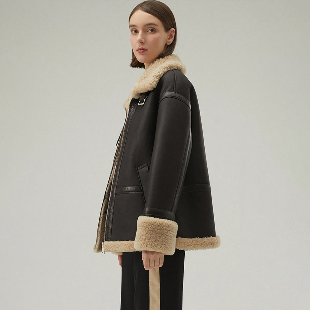 Women's B3 Shearling Aviator Jacket – Real Sheepskin Leather