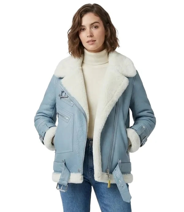 Women's B3 Aviator Shearling Jacket – Handmade Sheepskin Leather Flight Coat