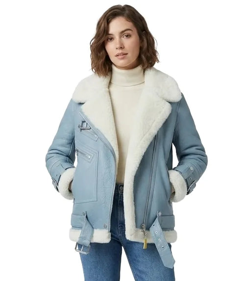Women's B3 Aviator Shearling Jacket – Handmade Sheepskin Leather Flight Coat