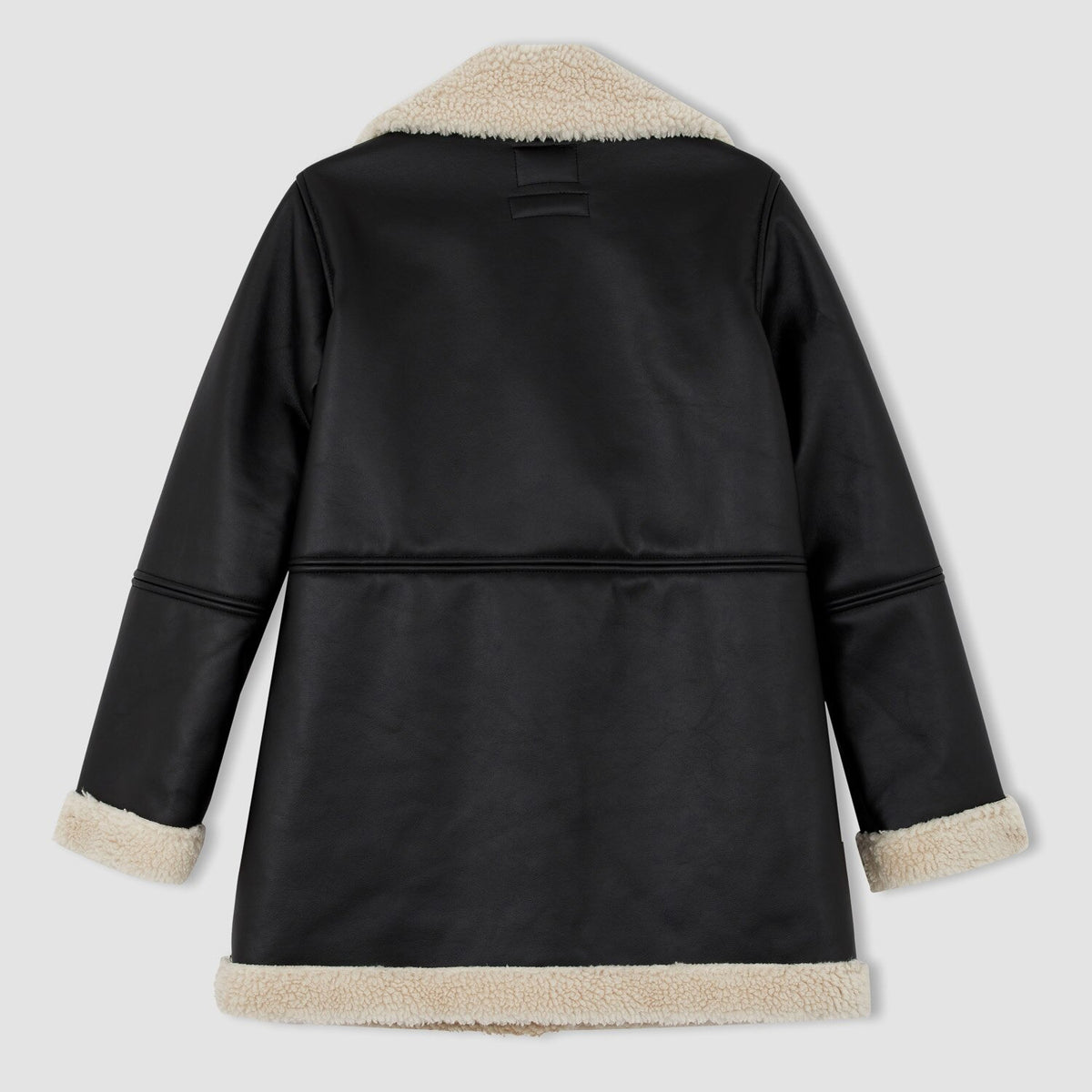 Oversized Women's Black Shearling Jacket – Sheepskin Leather Faux-Fur Coat