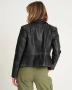 Women's Asymmetric Leather Biker Jacket