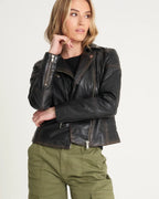Women's Asymmetric Leather Biker Jacket