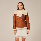 Women's Asymmetric Shearling Aviator Jacket