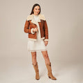 Women's Asymmetric Shearling Aviator Jacket