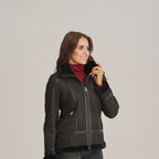Women's Asymmetric Shearling Aviator Jacket