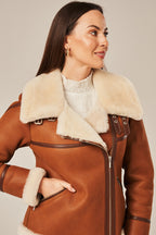 Women's Asymmetric Shearling Aviator Jacket