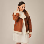 Women's Asymmetric Shearling Aviator Jacket