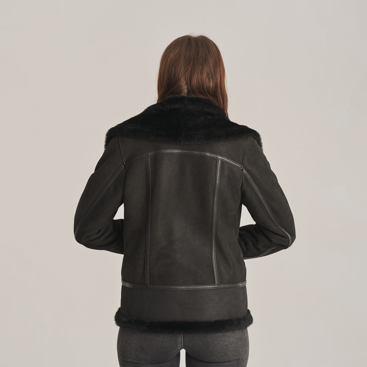 Women's Asymmetric Shearling Aviator Jacket