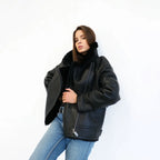 Women's Aviator Shearling Biker Jacket