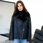 Women's Aviator Shearling Biker Jacket