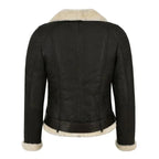 Women's Belted Asymmetric Shearling Biker Jacket