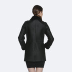 Women's Brown Sheepskin Leather Shearling Coat – Faux-Fur Lining Winter Coat