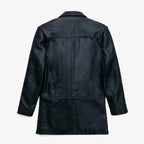 Women's Button-Front Leather Blazer Coat