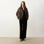 Women's Classic Double-Rider Moto Biker Leather Jacket