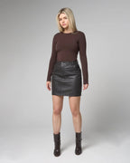 Women's Crocodile Embossed Leather Mini Skirt