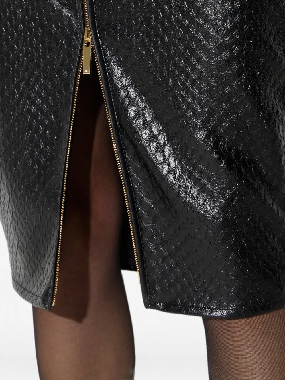 Women's Crocodile Leather Midi Skirt