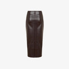 Women's Crocodile Leather Midi Skirt