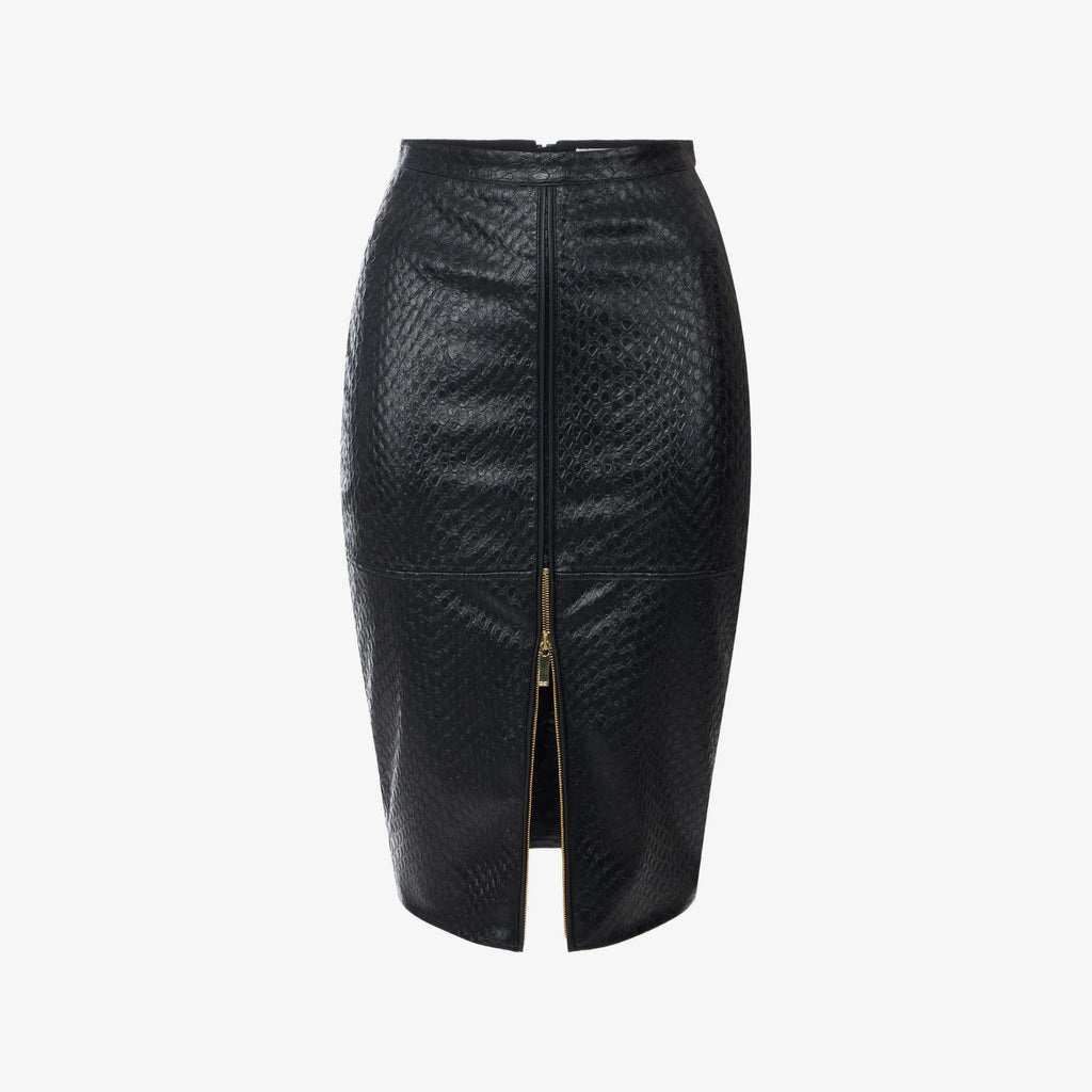 Women's Crocodile Leather Midi Skirt