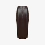 Women's Crocodile Leather Midi Skirt