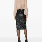 Women's Crocodile Leather Midi Skirt