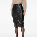 Women's Crocodile Leather Midi Skirt