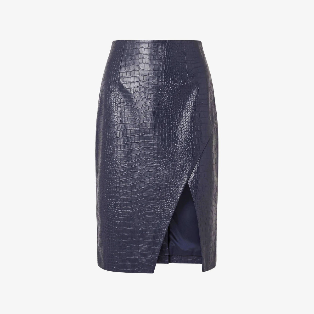Women's Crocodile Leather Wrap Midi Skirt